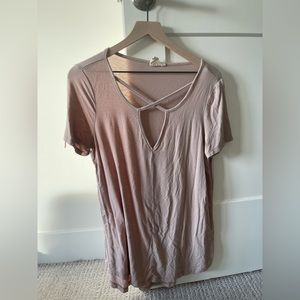 Light brown staple cross cross blouse